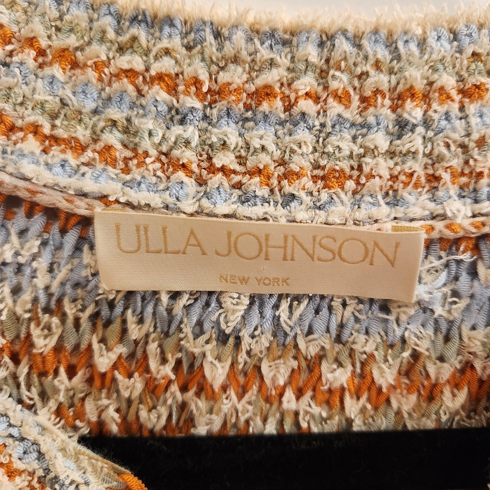 Ulla Johnson Orange And Blue Arquette Fringed Striped Sweater In Lily Size Small - Picture 10 of 14